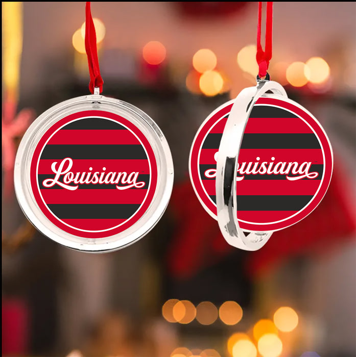 University of Louisiana at Lafayette Christmas Reversible Flat Round Ornament