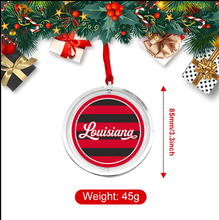 University of Louisiana at Lafayette Christmas Reversible Flat Round Ornament