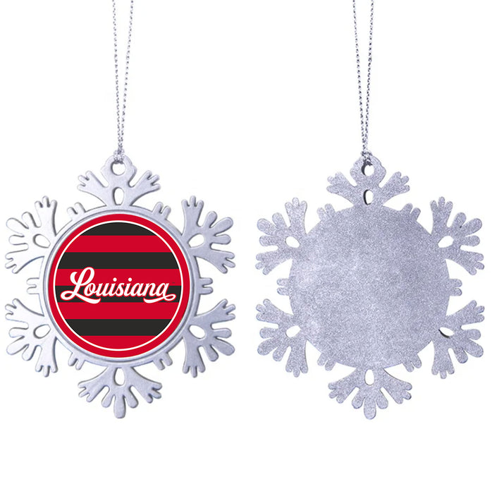 University of Louisiana at Lafayette Christmas Ornament - Snowflake Metal