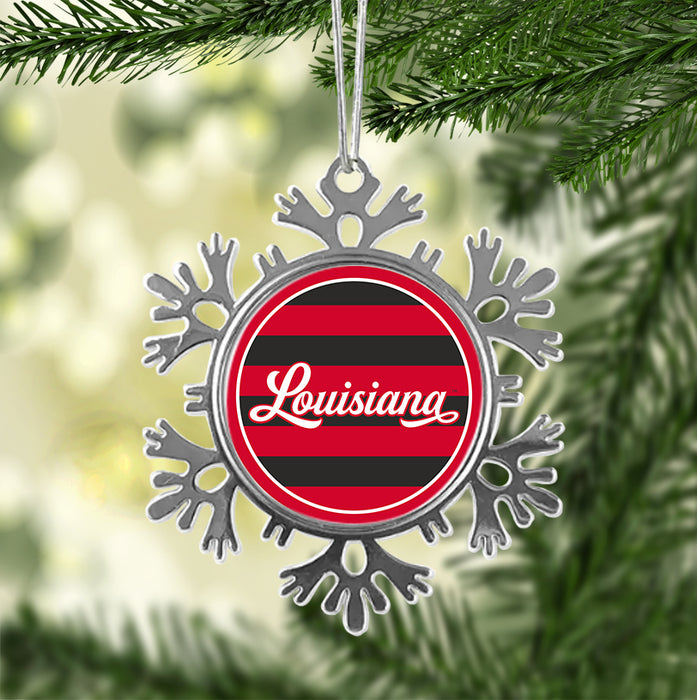 University of Louisiana at Lafayette Christmas Ornament - Snowflake Metal