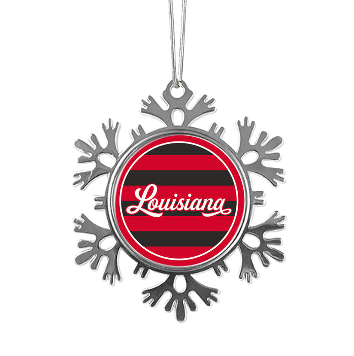 University of Louisiana at Lafayette Christmas Ornament - Snowflake Metal