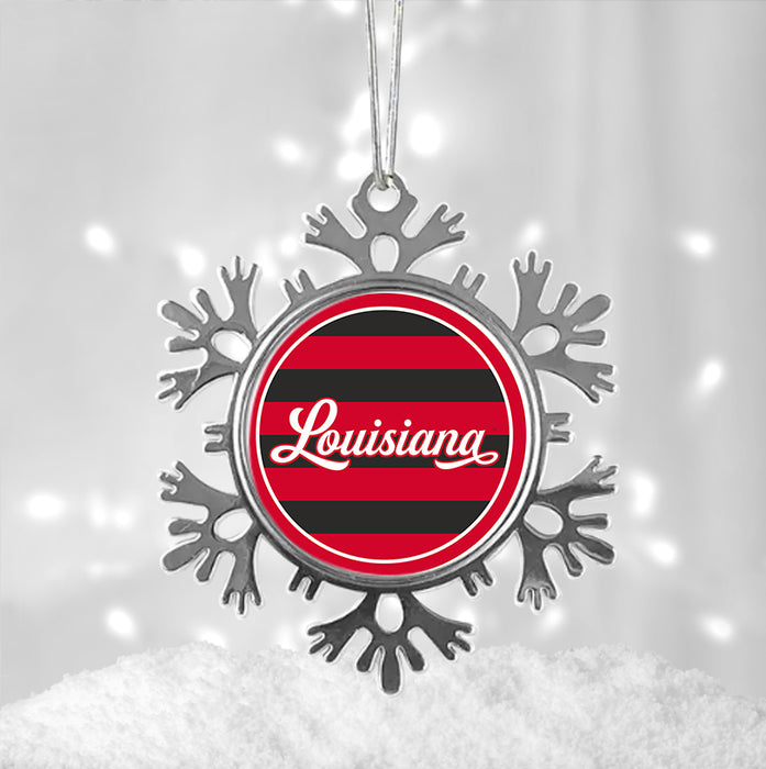 University of Louisiana at Lafayette Christmas Ornament - Snowflake Metal