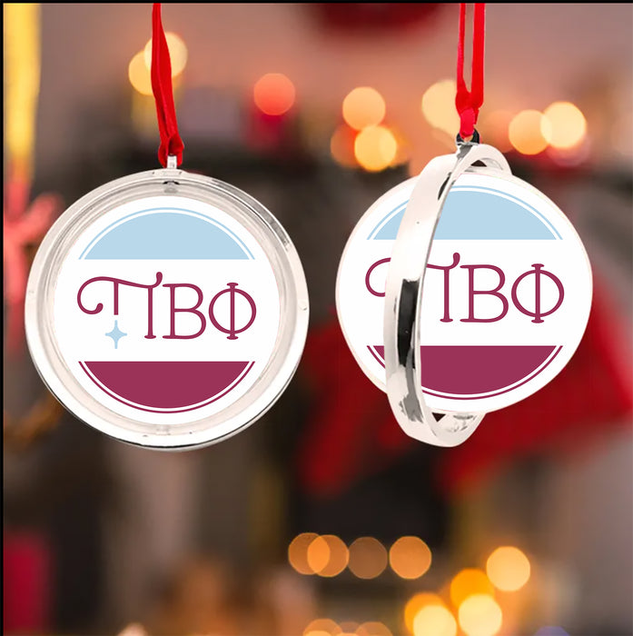 Pi Beta Phi Christmas Reversible Flat Round Ornament