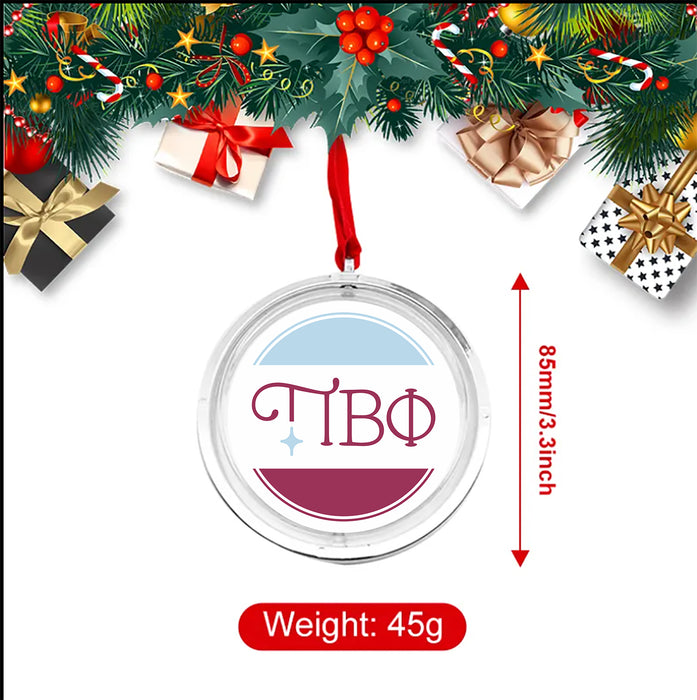 Pi Beta Phi Christmas Reversible Flat Round Ornament