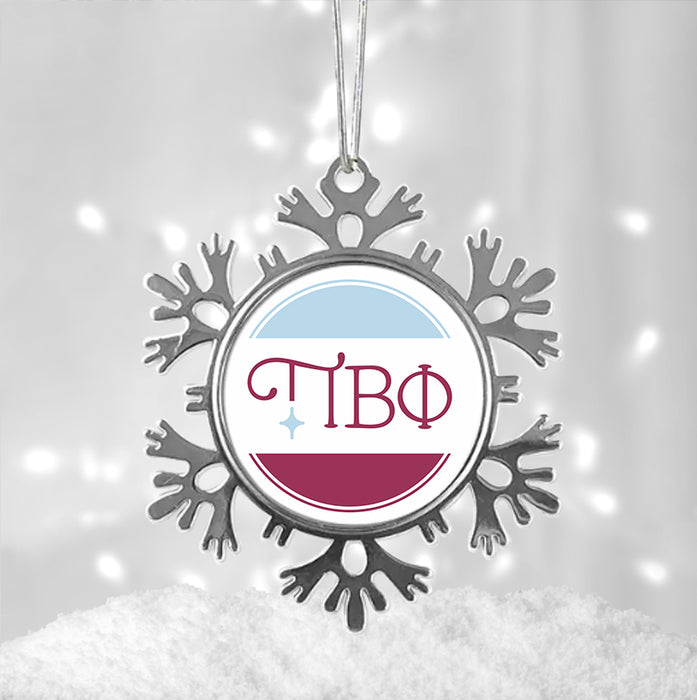 Pi Beta Phi Christmas Ornament - Snowflake Metal