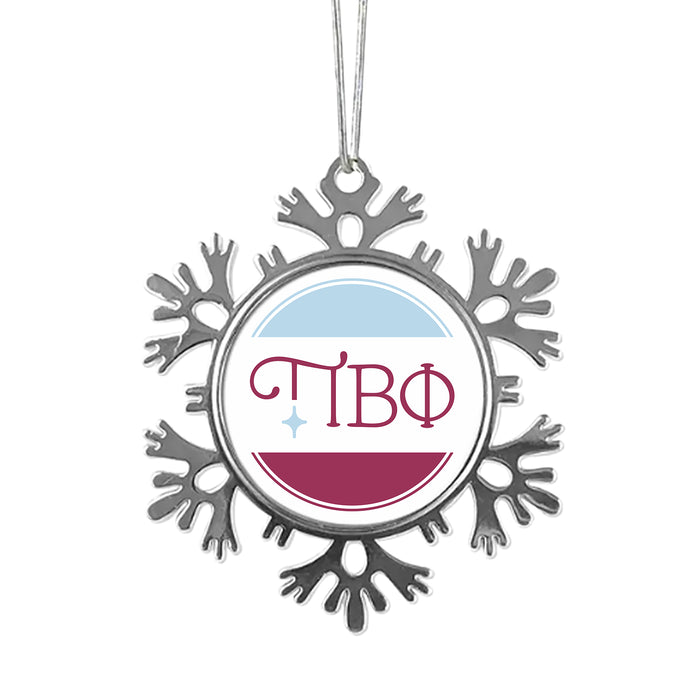 Pi Beta Phi Christmas Ornament - Snowflake Metal