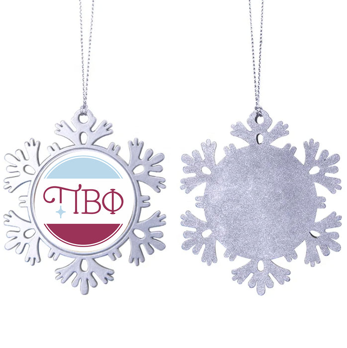 Pi Beta Phi Christmas Ornament - Snowflake Metal