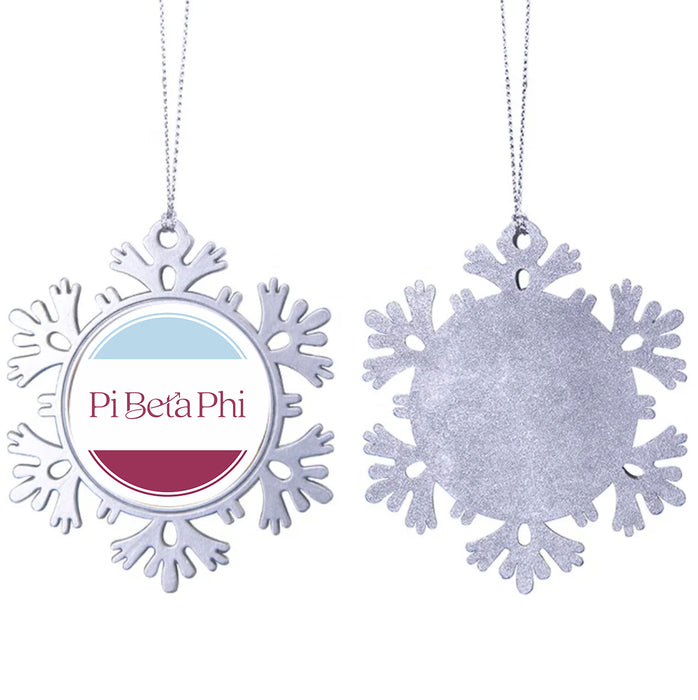 Pi Beta Phi Christmas Ornament - Snowflake Metal