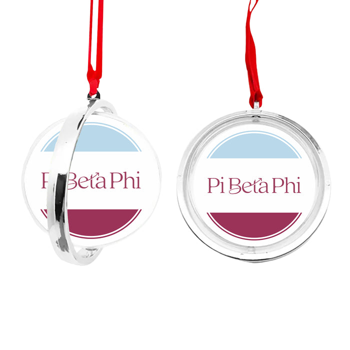 Pi Beta Phi Christmas Reversible Flat Round Ornament