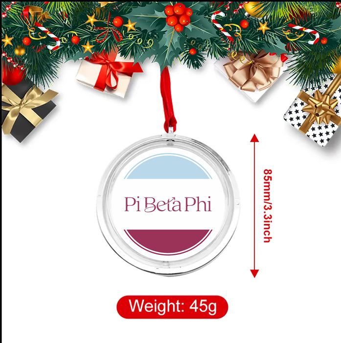 Pi Beta Phi Christmas Reversible Flat Round Ornament