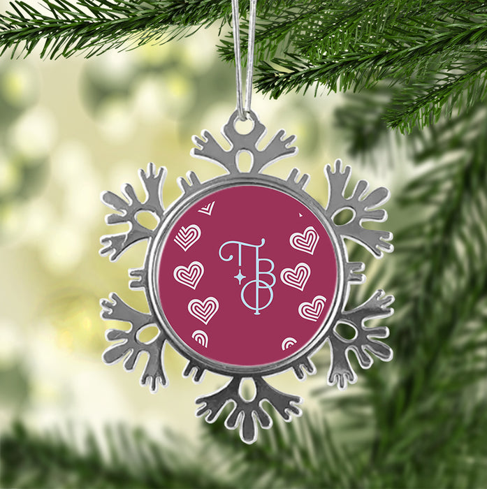 Pi Beta Phi Christmas Ornament - Snowflake Metal