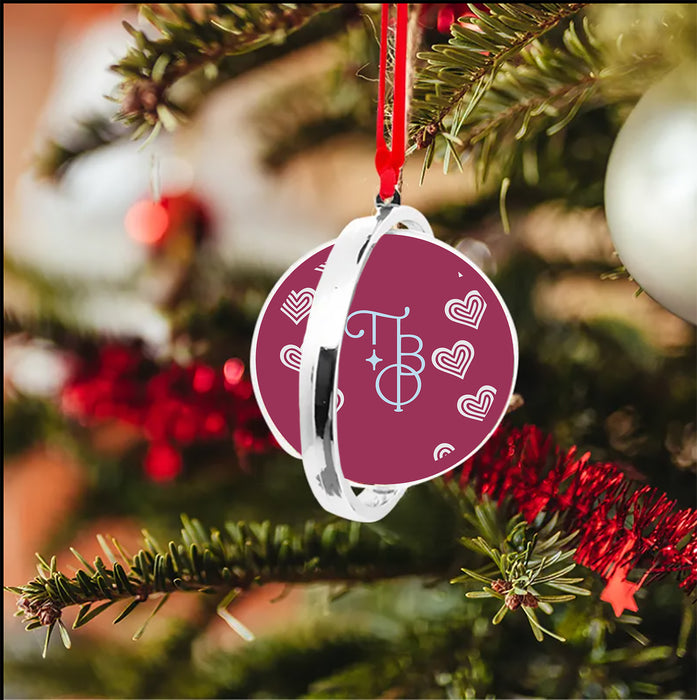 Pi Beta Phi Christmas Reversible Flat Round Ornament
