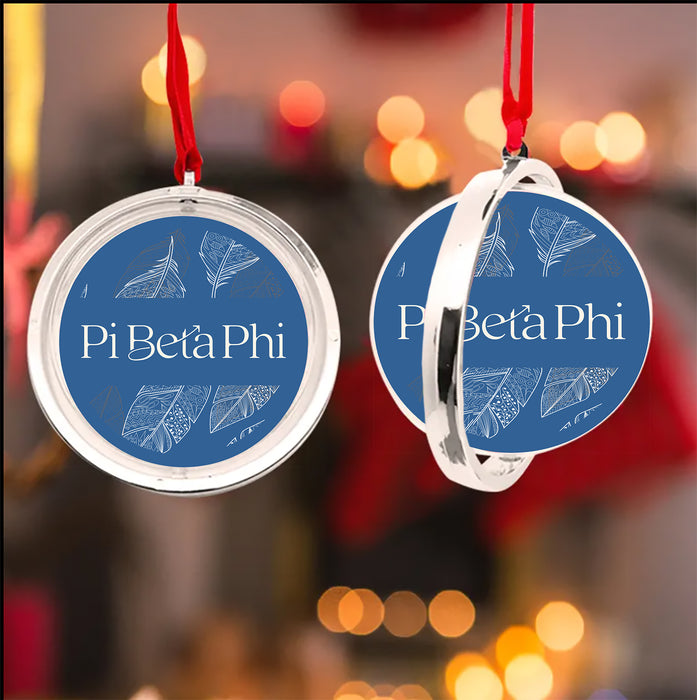 Pi Beta Phi Christmas Reversible Flat Round Ornament