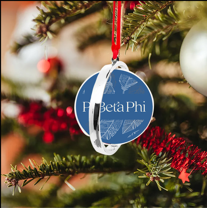 Pi Beta Phi Christmas Reversible Flat Round Ornament