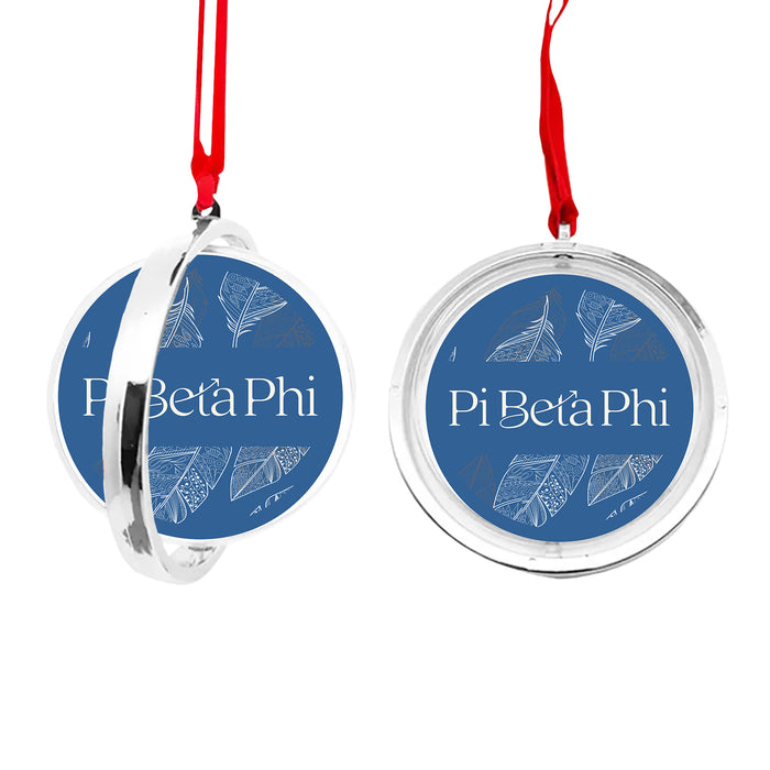 Pi Beta Phi Christmas Reversible Flat Round Ornament