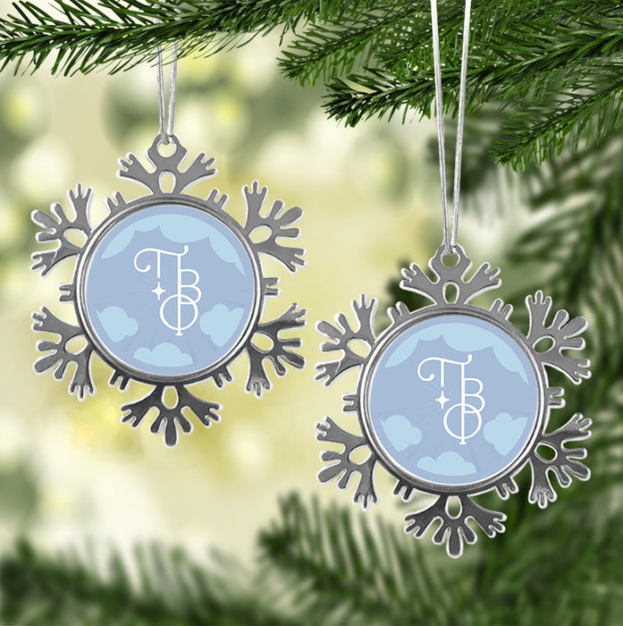 Pi Beta Phi Christmas Ornament - Snowflake Metal