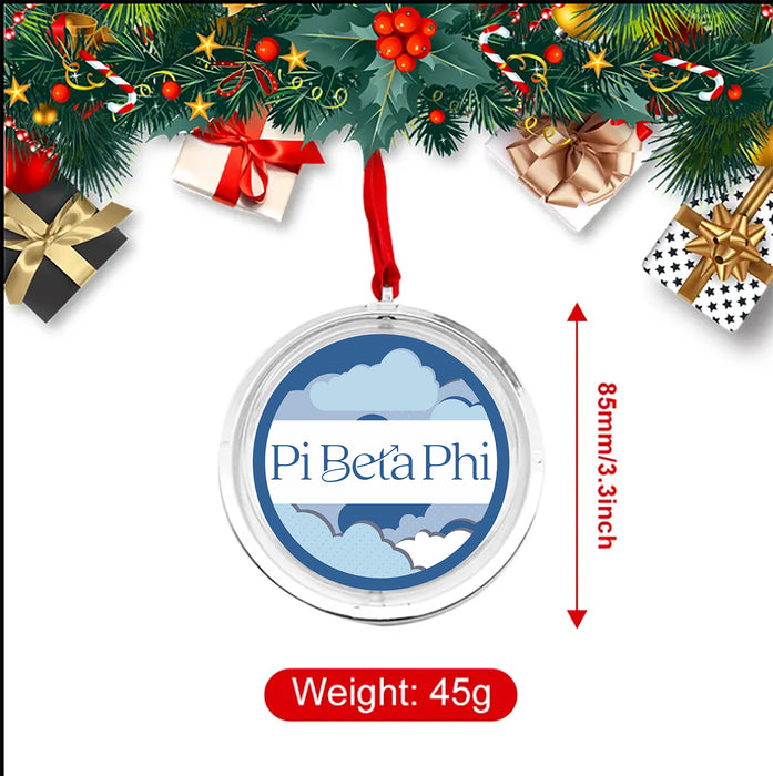 Pi Beta Phi Christmas Reversible Flat Round Ornament