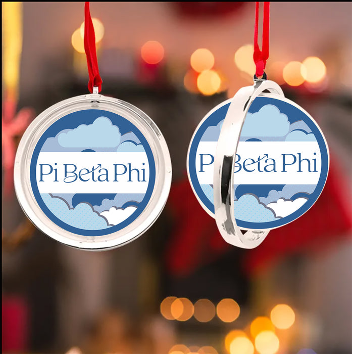 Pi Beta Phi Christmas Reversible Flat Round Ornament