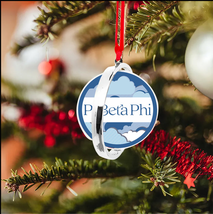 Pi Beta Phi Christmas Reversible Flat Round Ornament