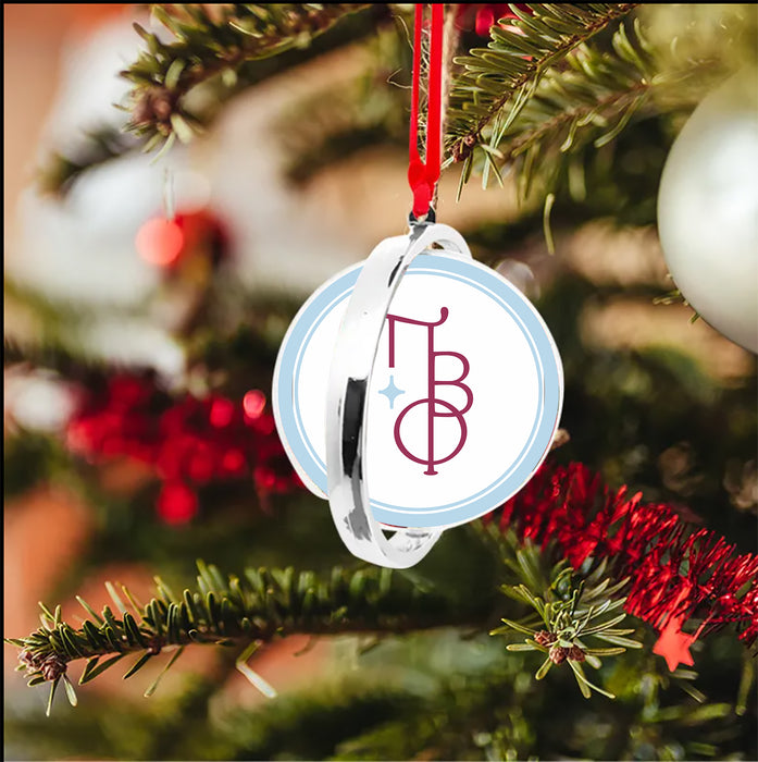 Pi Beta Phi Christmas Reversible Flat Round Ornament
