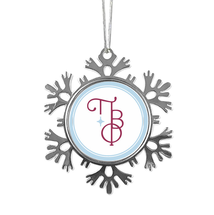 Pi Beta Phi Christmas Ornament - Snowflake Metal