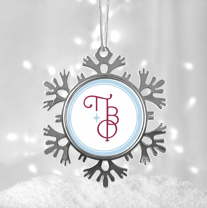 Pi Beta Phi Christmas Ornament - Snowflake Metal