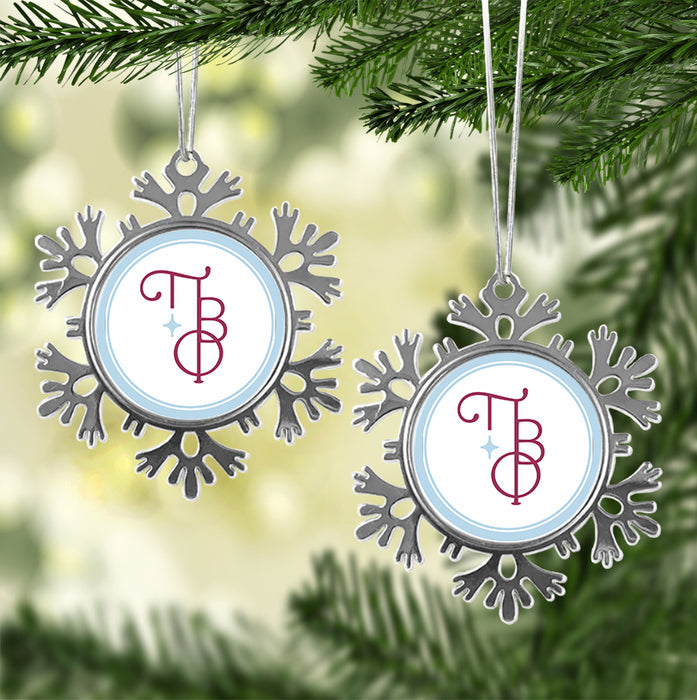 Pi Beta Phi Christmas Ornament - Snowflake Metal