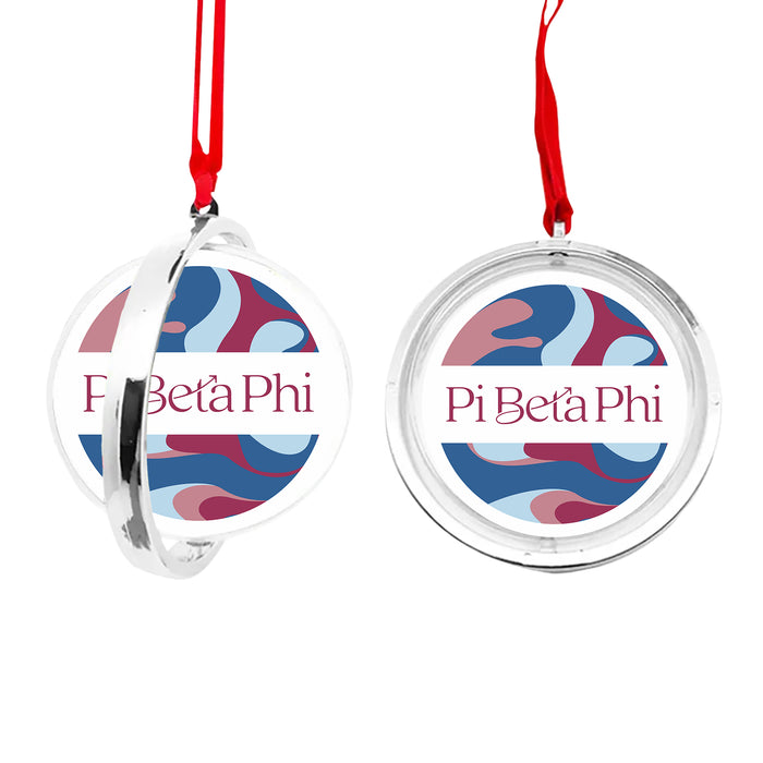 Pi Beta Phi Christmas Reversible Flat Round Ornament