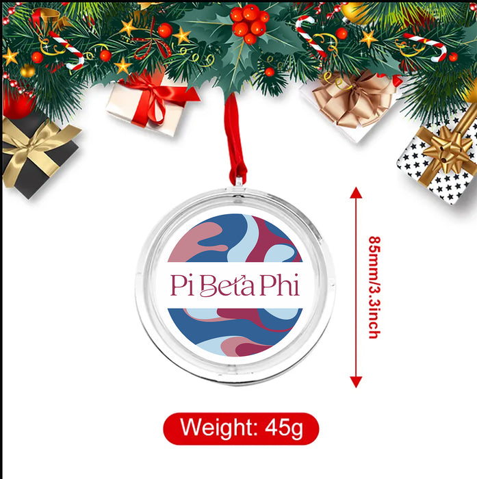 Pi Beta Phi Christmas Reversible Flat Round Ornament