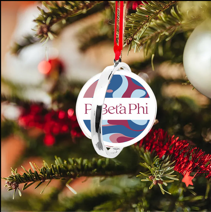 Pi Beta Phi Christmas Reversible Flat Round Ornament