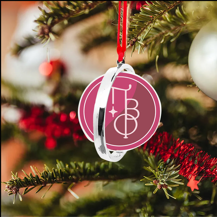 Pi Beta Phi Christmas Reversible Flat Round Ornament