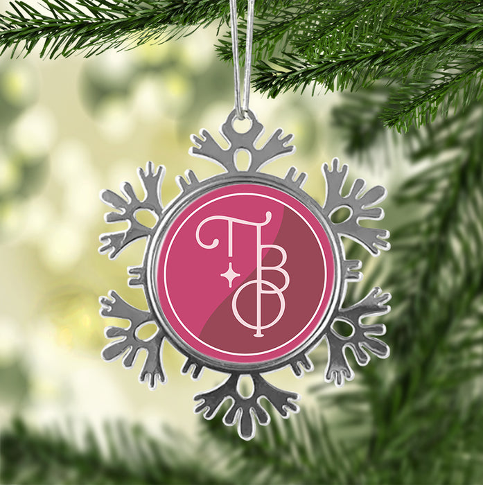 Pi Beta Phi Christmas Ornament - Snowflake Metal