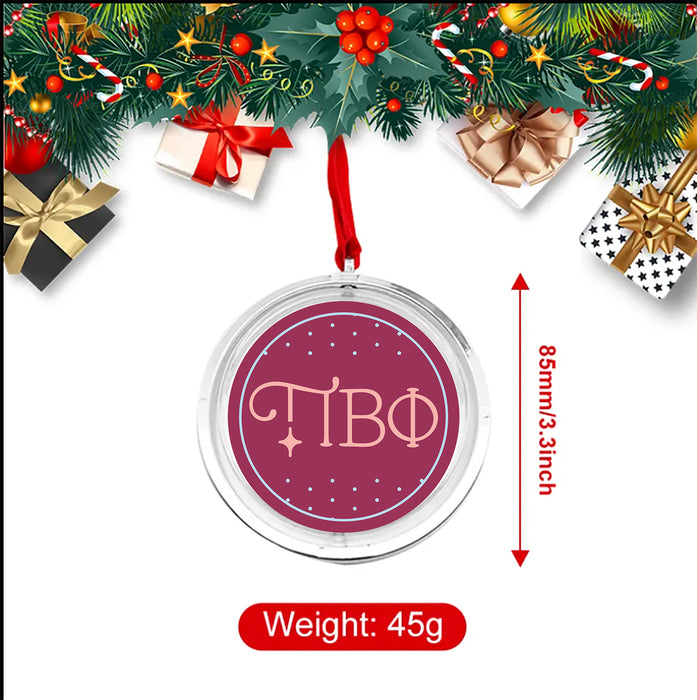 Pi Beta Phi Christmas Reversible Flat Round Ornament