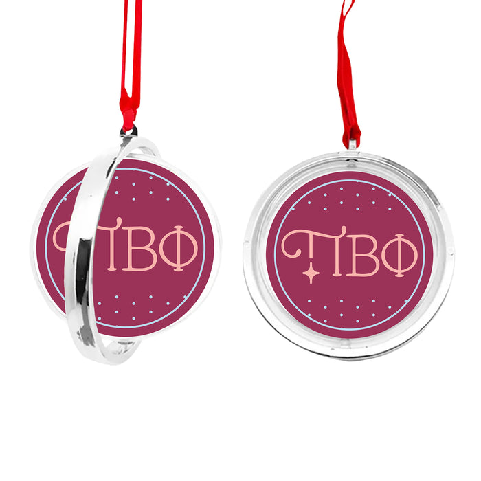 Pi Beta Phi Christmas Reversible Flat Round Ornament