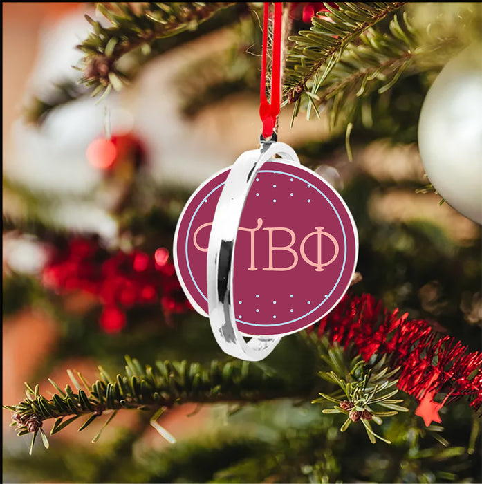Pi Beta Phi Christmas Reversible Flat Round Ornament