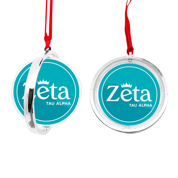 Zeta Tau Alpha Christmas Reversible Flat Round Ornament
