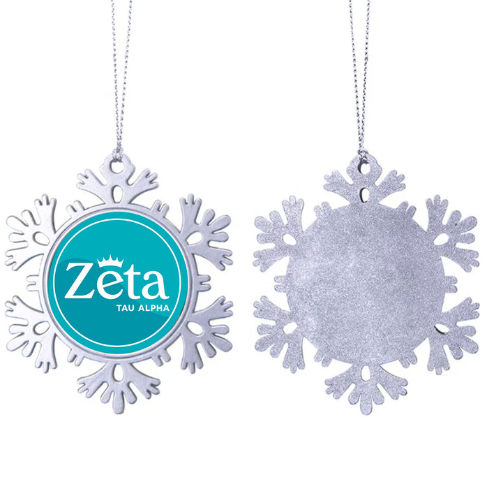 Zeta Tau Alpha Christmas Ornament - Snowflake Metal