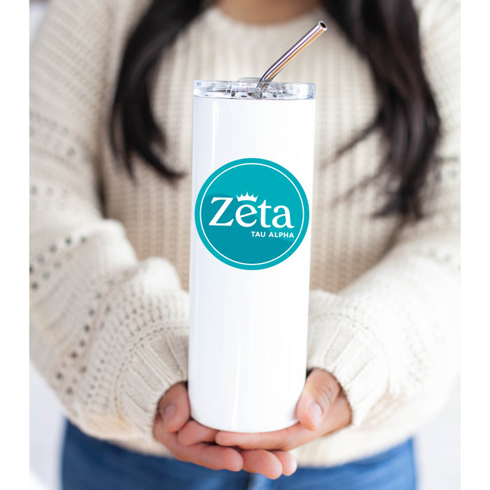 Zeta Tau Alpha Stainless Steel Skinny Tumbler 20 OZ