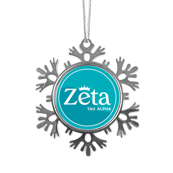Zeta Tau Alpha Christmas Ornament - Snowflake Metal