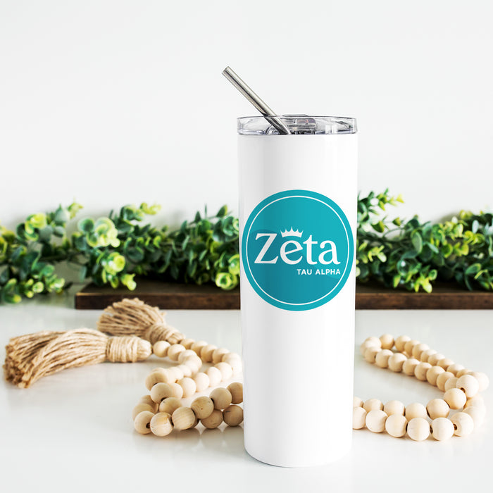 Zeta Tau Alpha Stainless Steel Skinny Tumbler 20 OZ