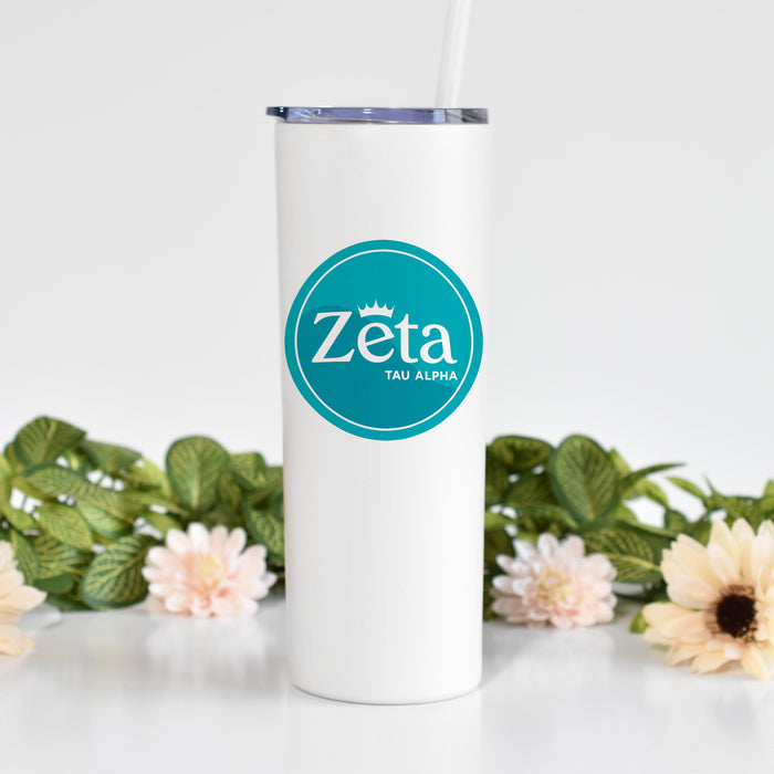 Zeta Tau Alpha Stainless Steel Skinny Tumbler 20 OZ