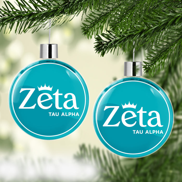 Zeta Tau Alpha Christmas Ornament Flat Round
