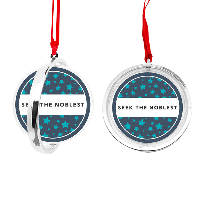 Zeta Tau Alpha Christmas Reversible Flat Round Ornament