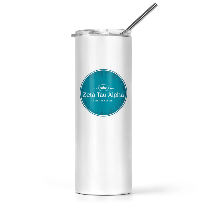 Zeta Tau Alpha Stainless Steel Skinny Tumbler 20 OZ