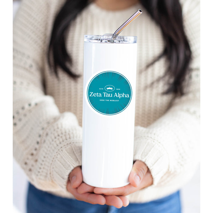 Zeta Tau Alpha Stainless Steel Skinny Tumbler 20 OZ