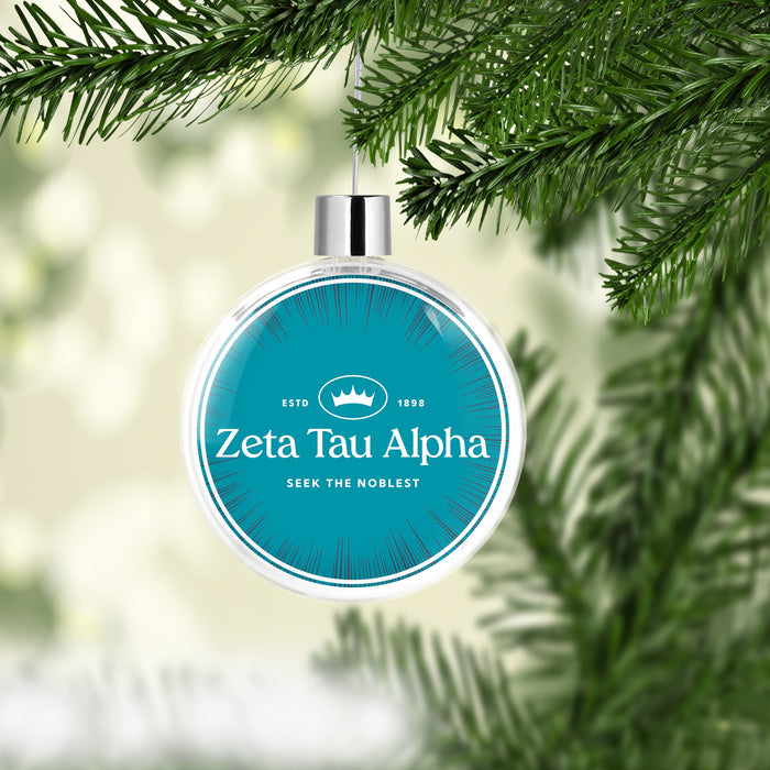Zeta Tau Alpha Christmas Ornament Flat Round
