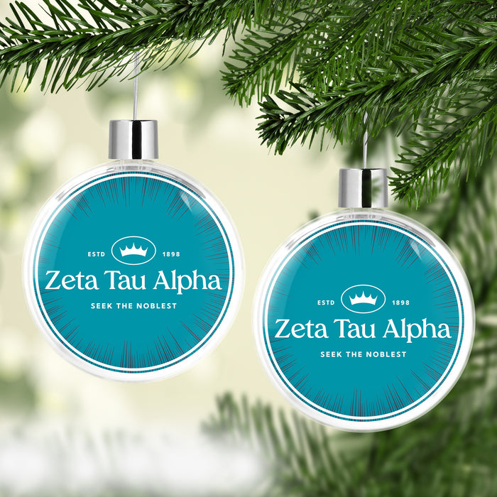 Zeta Tau Alpha Christmas Ornament Flat Round