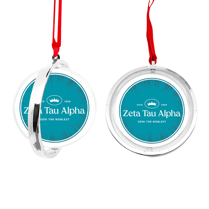 Zeta Tau Alpha Christmas Reversible Flat Round Ornament