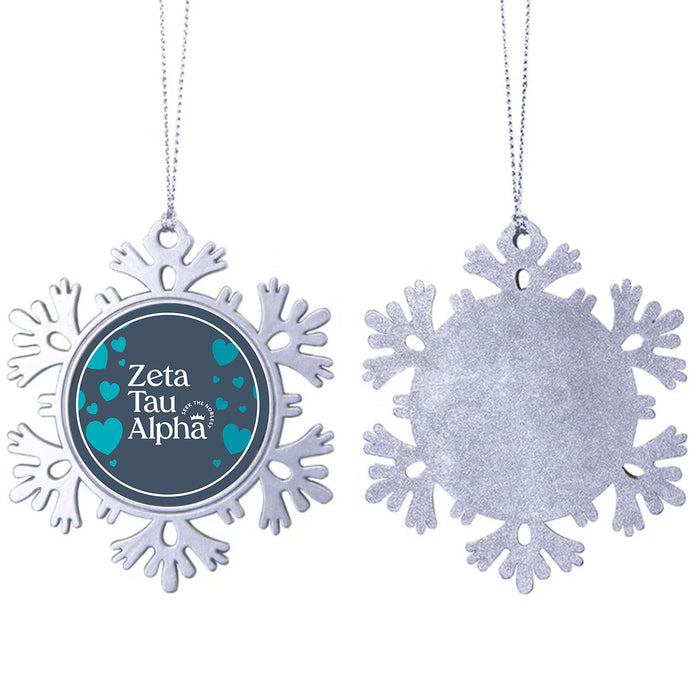 Zeta Tau Alpha Christmas Ornament - Snowflake Metal