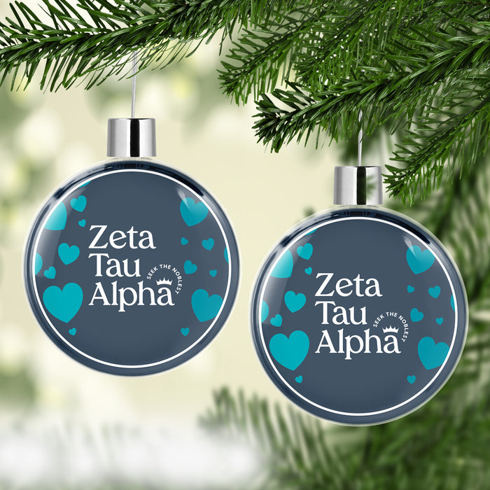 Zeta Tau Alpha Christmas Ornament Flat Round